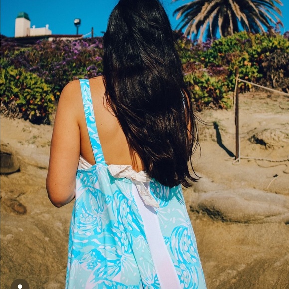 Lilibridge Blue Tropics Midi Dress | Color: Blue | Size: M | - Picture 10 of 10